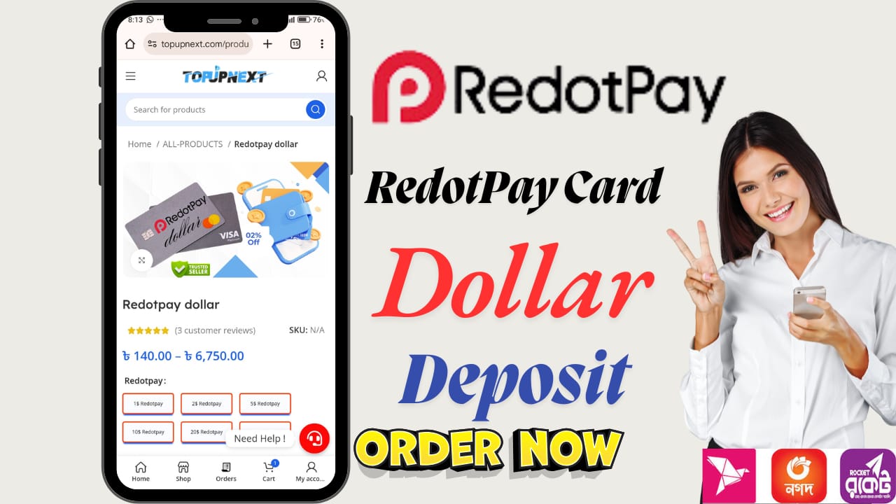 Redotpay 5 dollar ফ্রিতে পাবেন একাউন্ট রেজিস্ট্রেশন করলে লিংকে ক্লিক করে (রেফার লিংক):- https://url.hk/i/en/pypzk